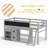 Twin Size Low Loft Bed with Desk & Storage-2016366816
