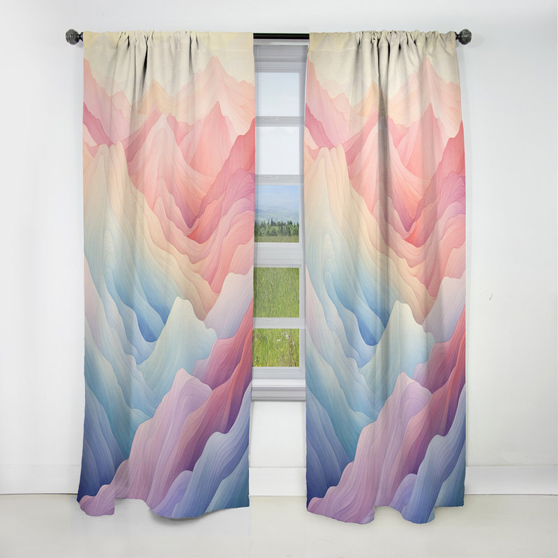 Walkertown - Mountains Curtain - Blackout No Pattern Curtain - 1 Panels, L 52 po x L 120 po