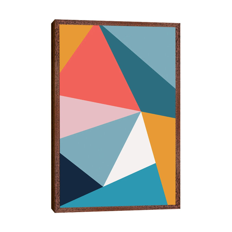 Modern Geometric XXXIV - Print on Canvas, 66.04 cm H x 45.72 cm W, Brown Framed