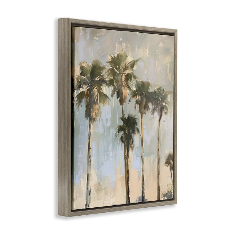  «Painterly Palm Trees Floater», art mural sur toile par Petal Prints Design, H 21 po x l 17 po