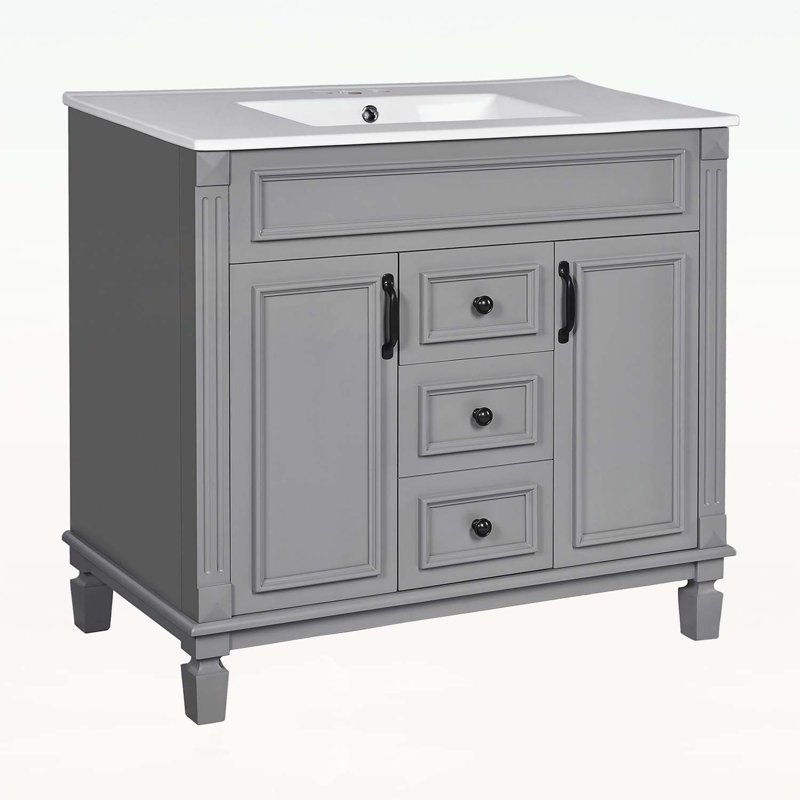 Charmant meuble-lavabo avec rangement polyvalent et attrait élégant