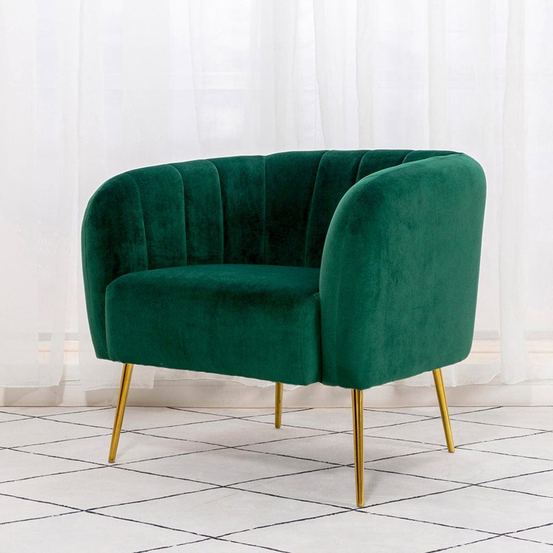 Diego Velvet Armchair, Green