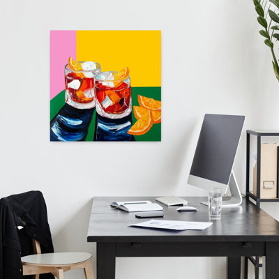 Art mural coloré vibrant, cocktails colorés