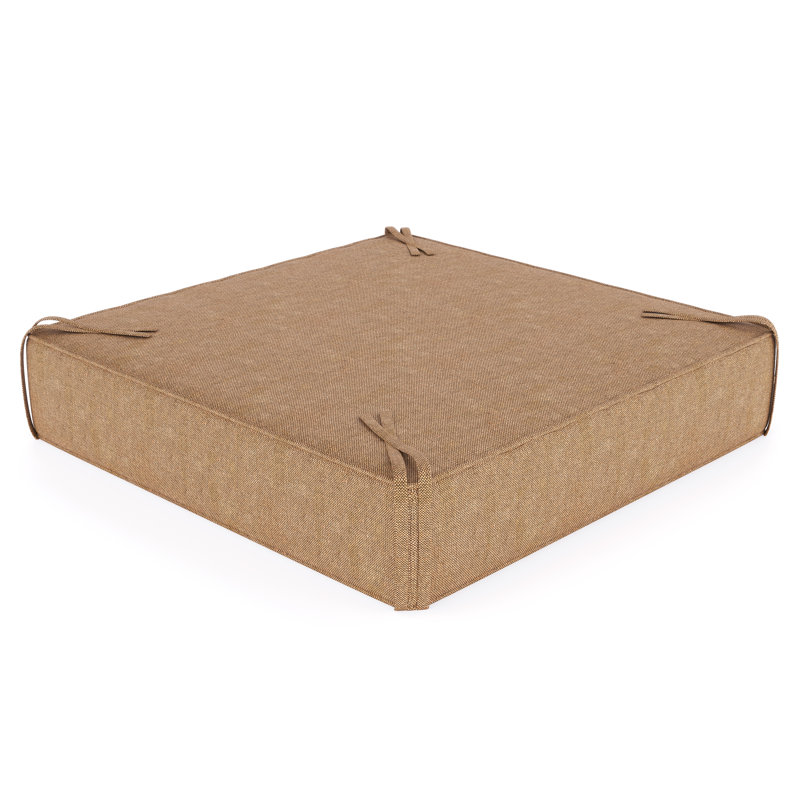 Sunbrella® Outdoor Ottoman Cushion, Canvas Heather Beige Sunbrella® Canvas