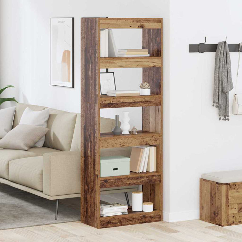Standard Bookcase, Brown, (5 Shelves) 166cm H x 60cm W x 30cm D