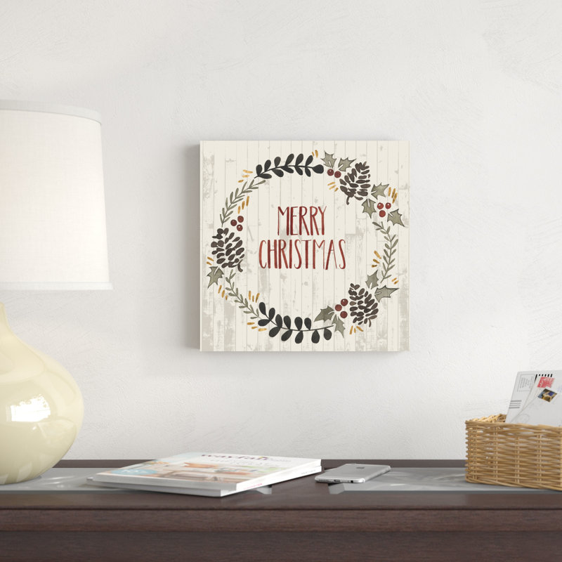 «Rustic Christmas II» par Grace Popp - reproduction d'art sur toile tendue, H 12 po x l 12 po