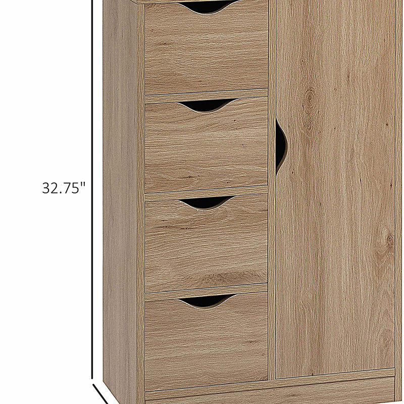 Armoire de rangement pour salle de bain avec 4 tiroirs et porte