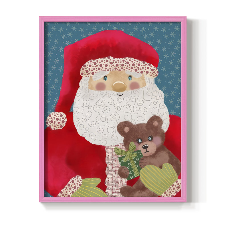 «Santa Pack II», reproduction encadrée - bois massif, H 30 po x l 24 po, Rose