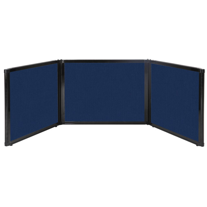 Versare Tabletop Booth Display, 24" x 99", Navy Blue