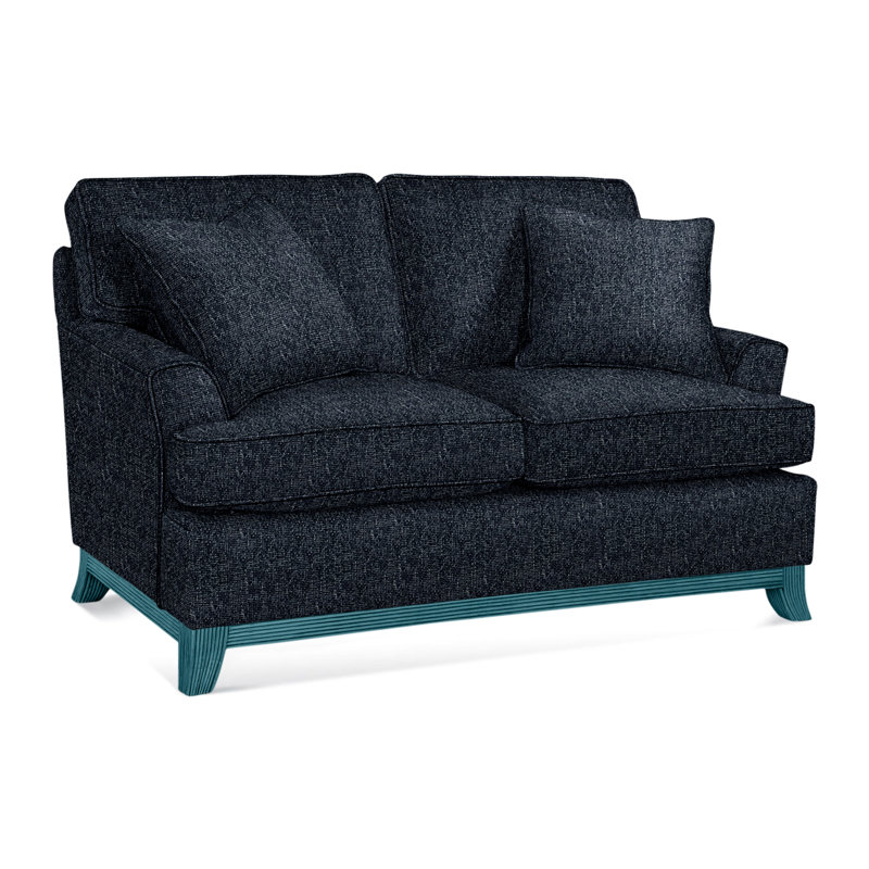 Oaks Way Loveseat, Navy Crypton Performance; 0822-61, Brass Finish