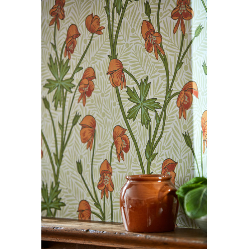 Monkshood 10.05m x 52cm Matte Wallpaper Roll, Aqua/Peashoot
