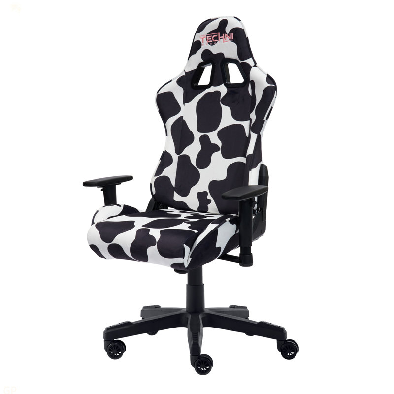 Fauteuil de jeu Modern Print LuxX Series, Noir, Noir / blanc