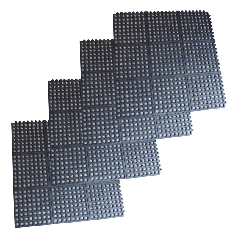 Tapis en caoutchouc emboîtables 3 pi x 3 pi - paquet de 4