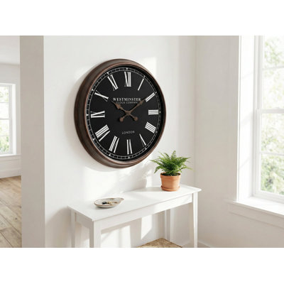 Horloge murale surdimensionnée en acajou de 30 pouces Westminster
