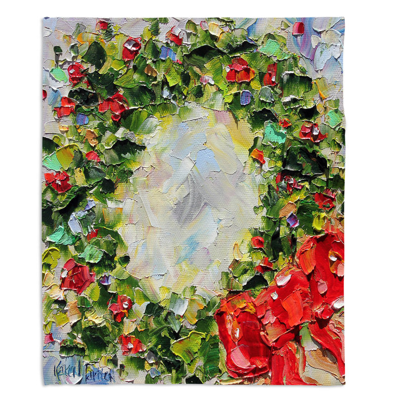 Couverture sherpa à la couronne de fêtes, l 51 po x L 60 po