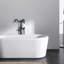 Robinet de baignoire autoportant avec douche à main, pomme de douche amovible en métal noir mat