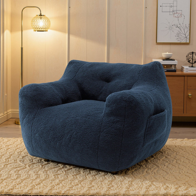 Fauteuil à billes Compression New, Ourson bleu foncé