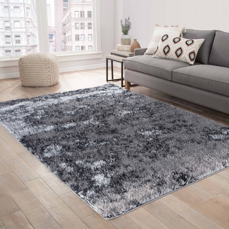 Tarbox Solid Colour Shag Area Rug, Rectangle 120 x 170cm