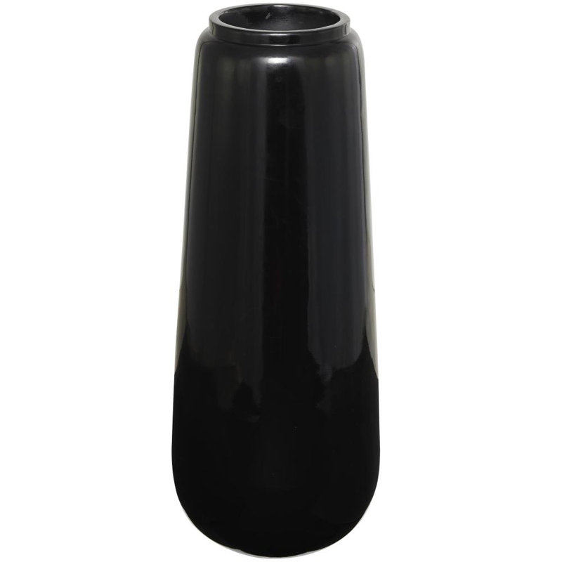 Vase de plancher en résine Mabe, H 40 po x l 15 po x P 15 po, Noir