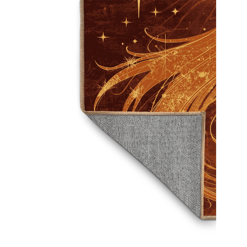 Tapis chic et luxueux lavable à la machine Alan Phoenix brun - Reliure brun clair, 8 x 10