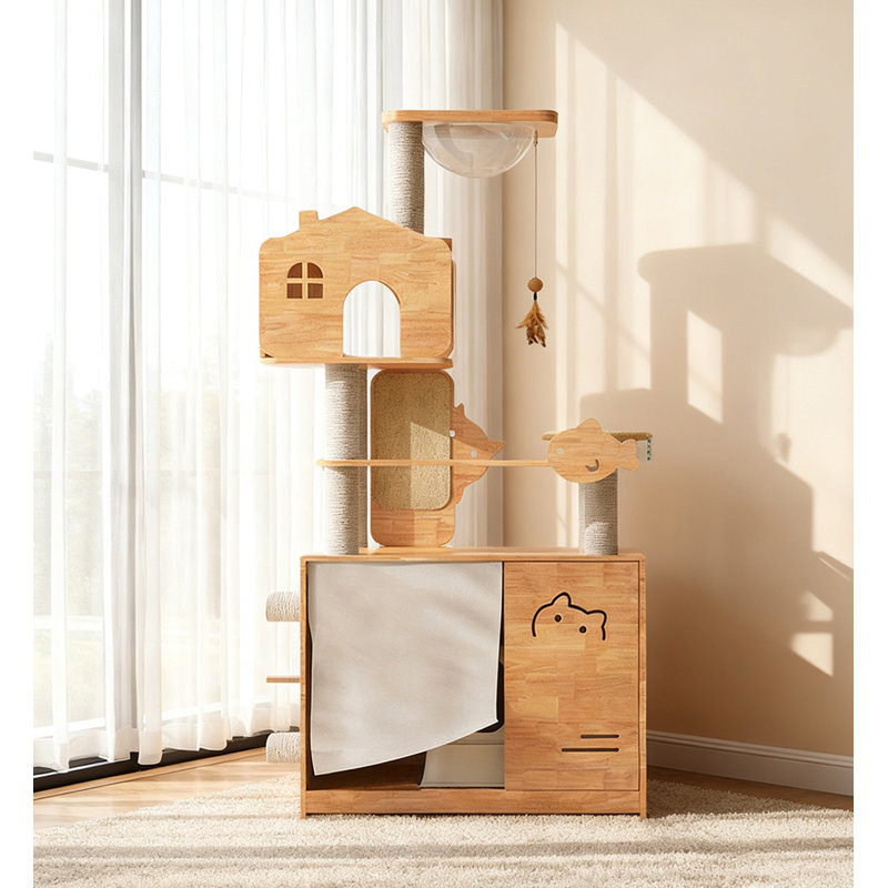 Solid Wood Multi-Functional Creative Cat Tree