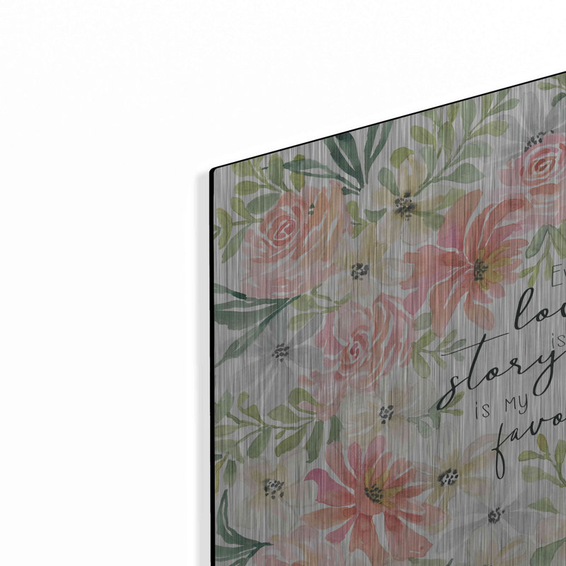 «Floral Love Story» par Cindy Jacobs, art mural en métal, H 12 po x l 16 po