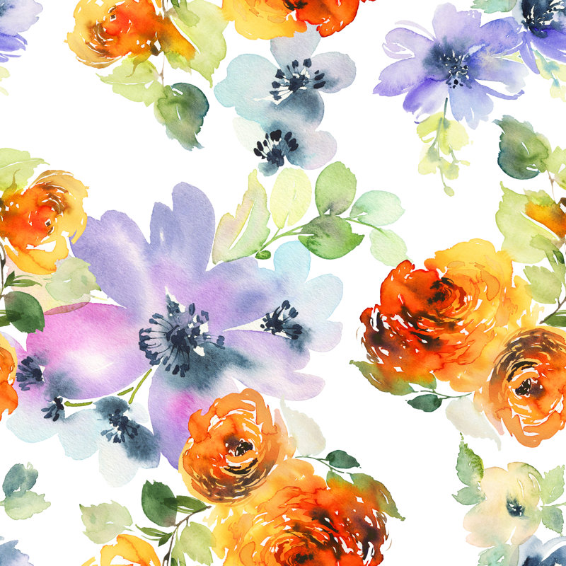 Acevevo, peinture florale sur toile, H 12 po x l 12 po