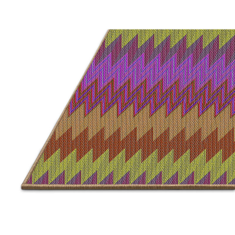 Tapis brun à motif/violet/vert, Rectangle 4 pi x 6 pi