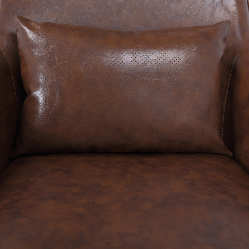 Fauteuil en similicuir 30 po Yi, Simili-cuir brun rétro