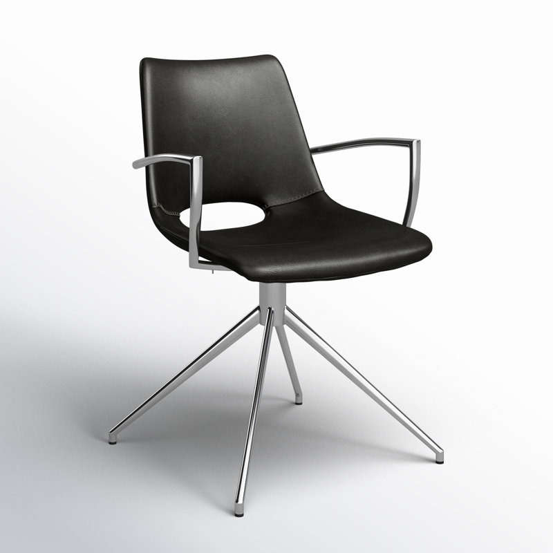 Lutrell Faux Leather Armchair, Black Faux Leather