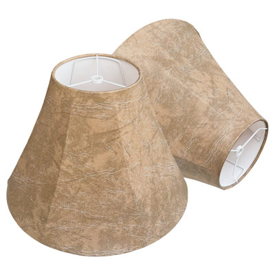 Ensemble de 2 abat-jours en imitation peau de mouton de style royal avec abat-jour 6 po de haut x 14 po de bas x 10 po de hauteur, convenant aux abat-jour de table et de table