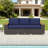 3-Seat PE Rattan Wicker Sofa  Outdoor Patio Sofa With Cushions