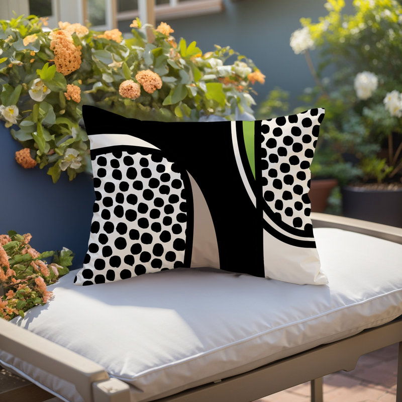 Coussin lombaire réversible intérieur / extérieur Jai Abstract, H 14 po x l 20 po, Chartreuse