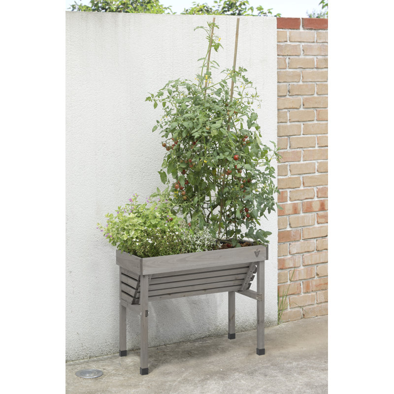 Wood Raised Garden Bed, Gray Wash