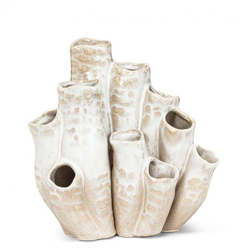 Vase de table en céramique Yuliana, H 8 po x l 8 po x P 5 po