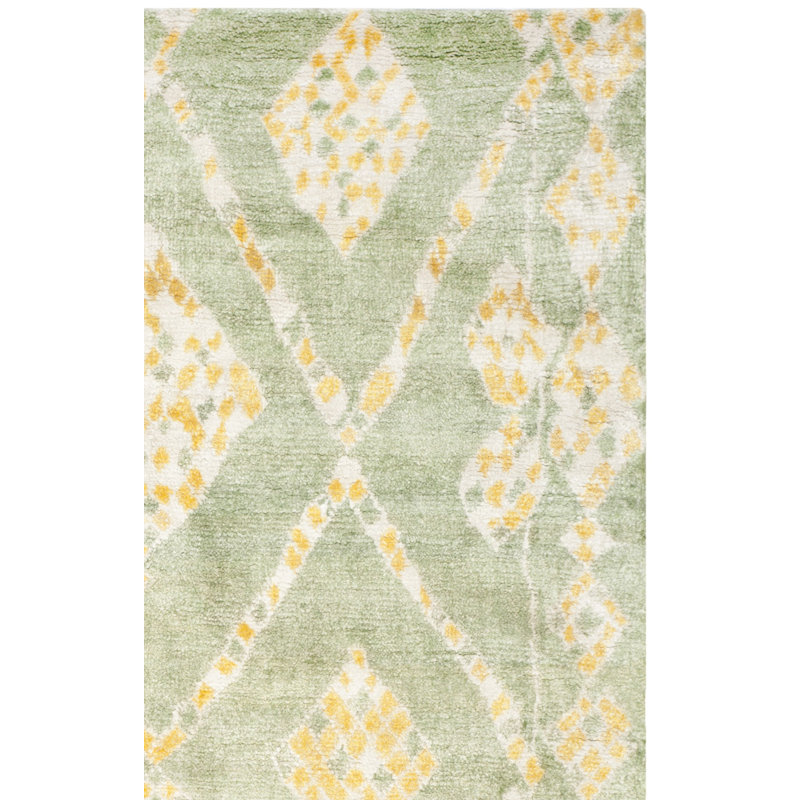 Tapis en coton viscose marocain noué à la main, Rectangle 8 pi x 10 pi