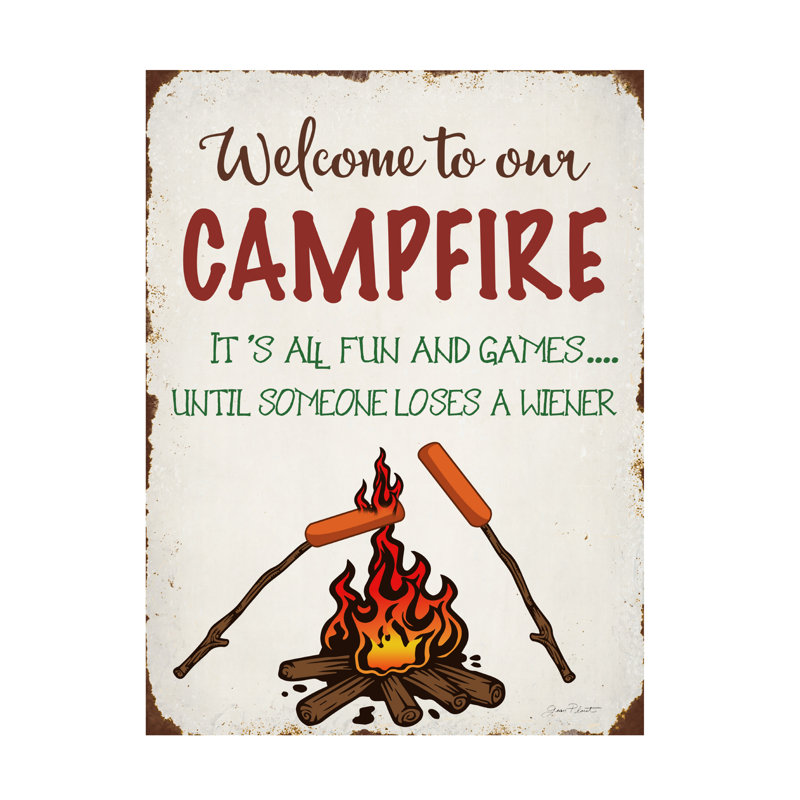 Art sur toile Jean Plout Welcome To Our Campfire 1, H 19 po x l 14 po x P 2 po