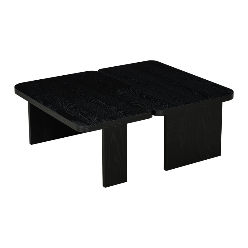 Table basse contemporaine, conception modulaire pour le salon, capacité de charge de 25 lb, pieds, table de processus d'assemblage simple, rectangulaire avec fonction d'épissage, solide et stable, installation facile