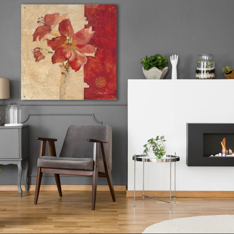 «Chinoiserie 4» par Cheri Blum, art mural en verre acrylique, H 36 po x l 36 po x P 0,2 po