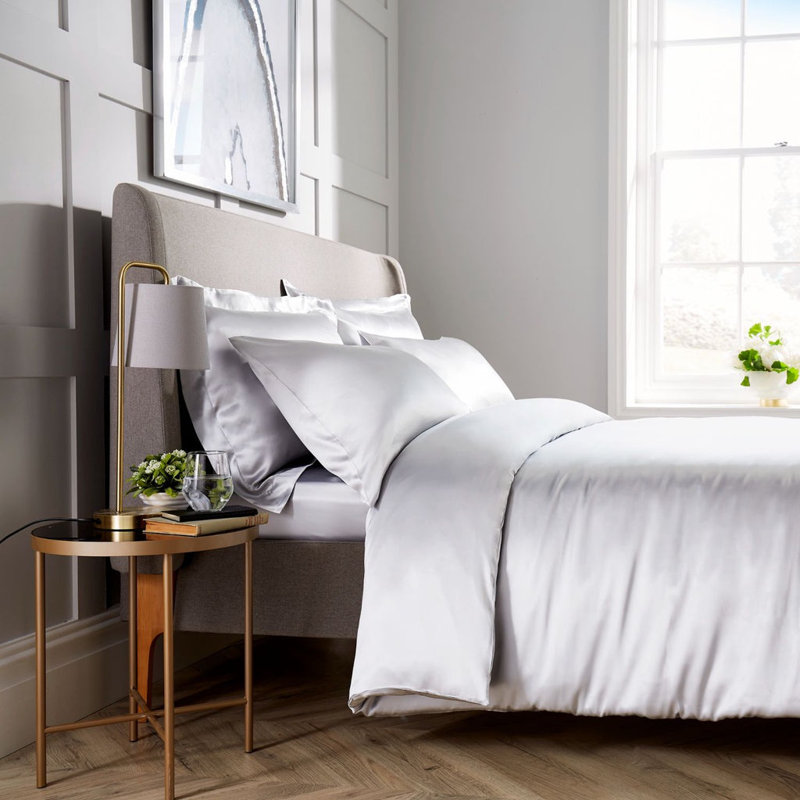 Luxury 100% Silk Duvet Cover, White, Double Duvet Cover