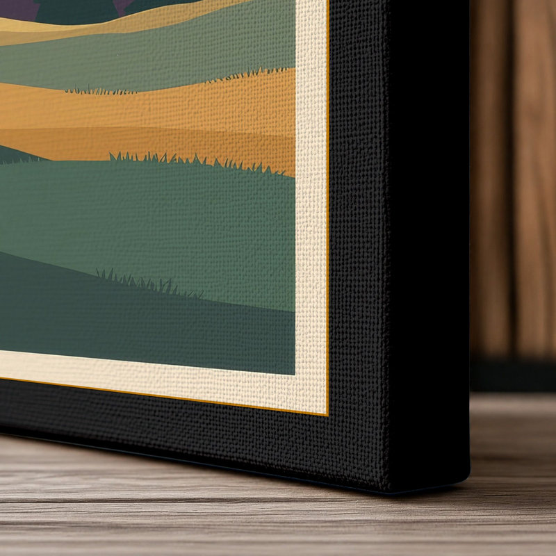 Mountain Path Scandinavian - Wrapped Canvas, 30x20 - 76.2 x 50.8 cm, Black Border