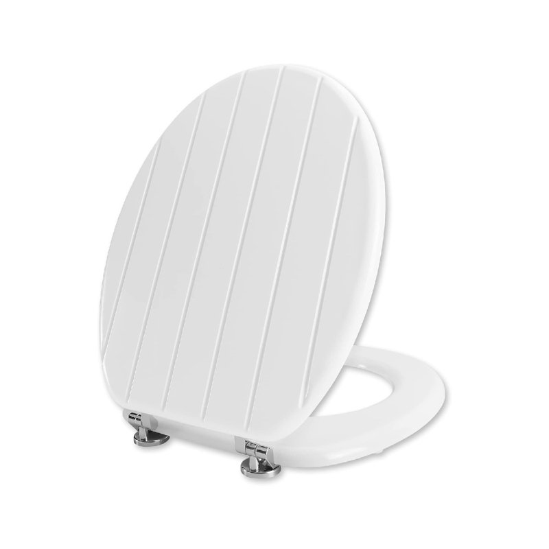 Wooden Toilet Seat, Antibacterial Adjustable Hinges, Fits Never Slips For Bathroom, Classic