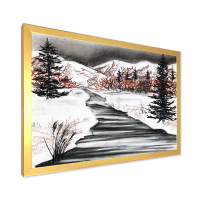 «Landscape Early Spring Firs Mountains», reproduction sur toile