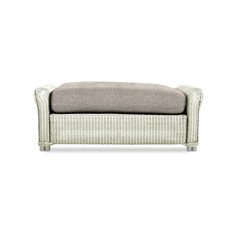Reflections Outdoor Ottoman, Demo Stone, Ivory