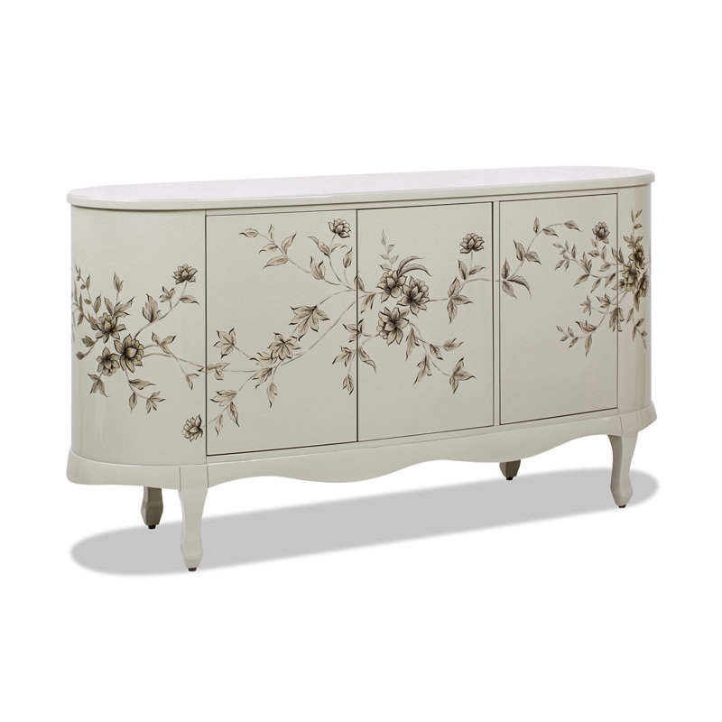 69" Hand Painted Lacquered Credenza