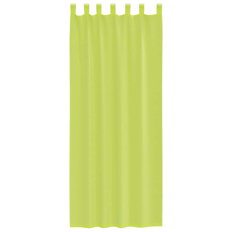 Voile Curtains With Tab Top 2 Pcs, 140cm Width x 260cm Drop, Apple Green