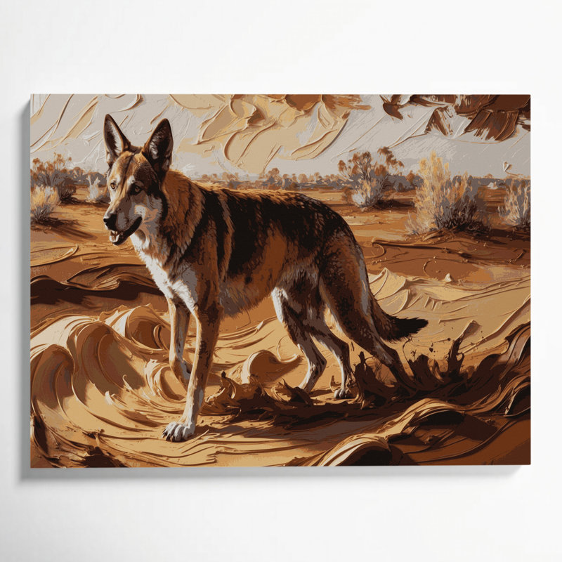 Wildlife Dingo Brown Canvas Wall Art, 20" H x 24" W