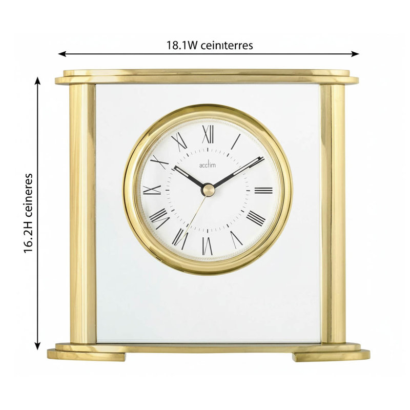 Analogue Metal Electric Tabletop Clock Gold