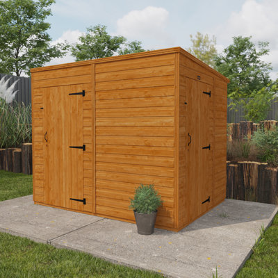 TigerFlex® Modular Buildings Solid Wood Shiplap Pent Garden Shed