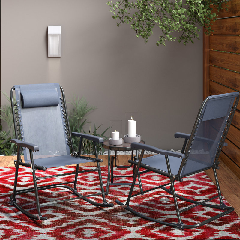 Gaston 2 - Person Patio Dining Set with Round Table, Gray